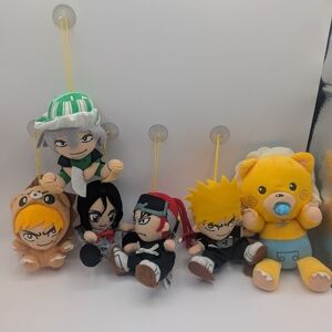 Lot of 5 Banpresto 43250 bleach anime stuffed plush chibi suction cup + 1x Kon